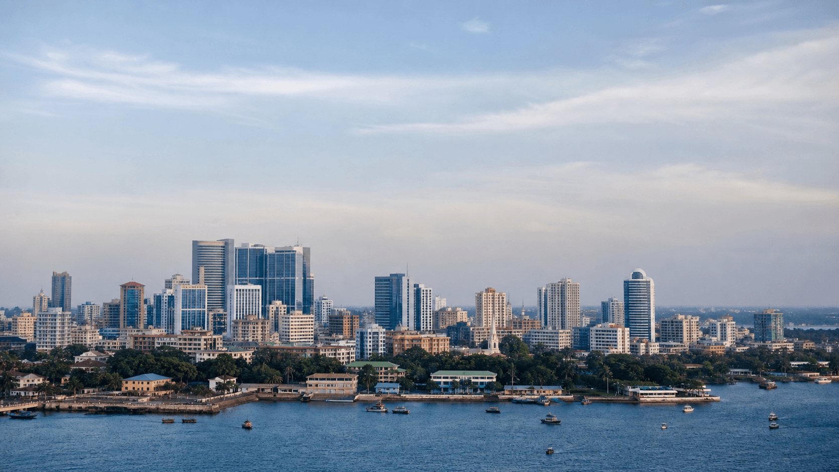 Dar es Salaam skyline viewed from the waterfront